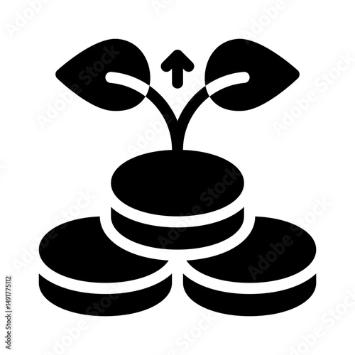 wealth growth glyph icon