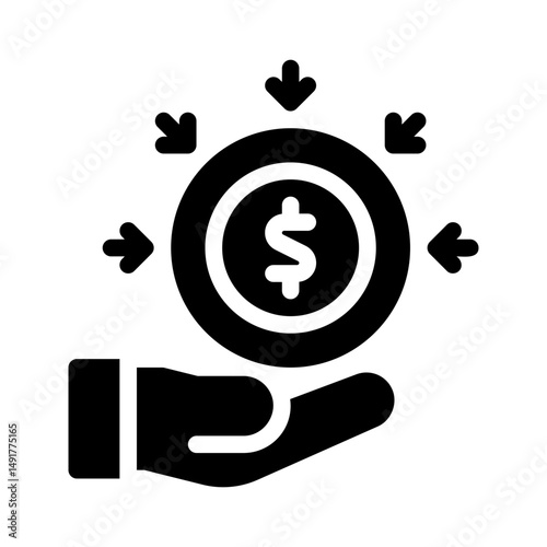 wealth management glyph icon