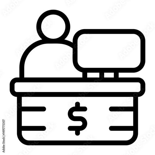 Bank teller Line Icon