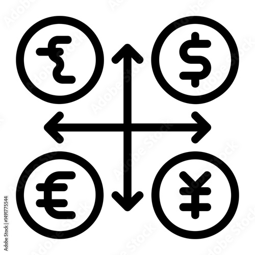 Exchange rate Line Icon