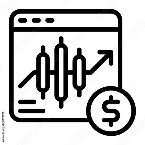 Forex trade Line Icon