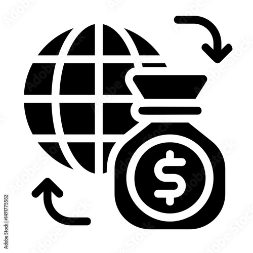 International money flow Solid Icon