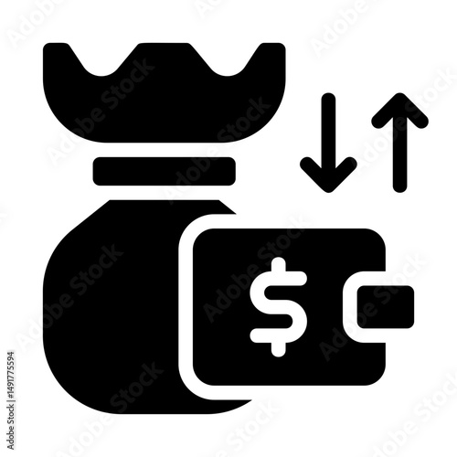Income vs expense Solid Icon