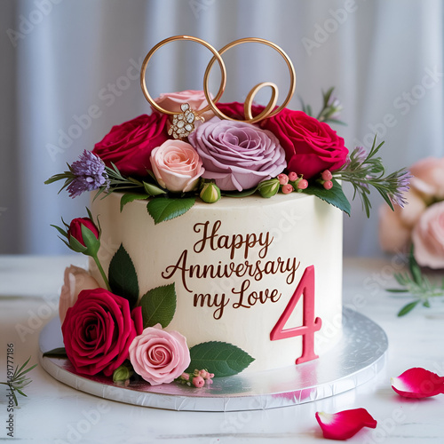 Elegant White Cake for Anniversary Celebration