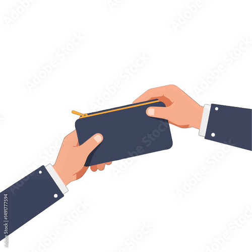 Business Hands Exchanging Wallet