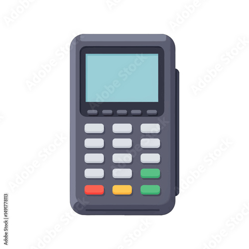 Flat Design Pixel Art Credit Card Payment Terminal