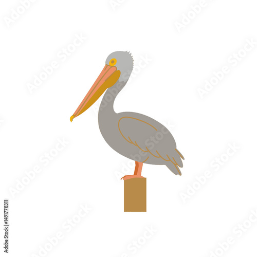 Pixel Art Pelican On A Post