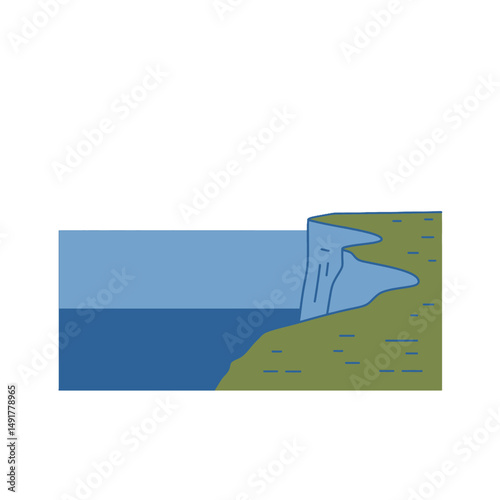 Simple Illustration Of Coastal Cliff