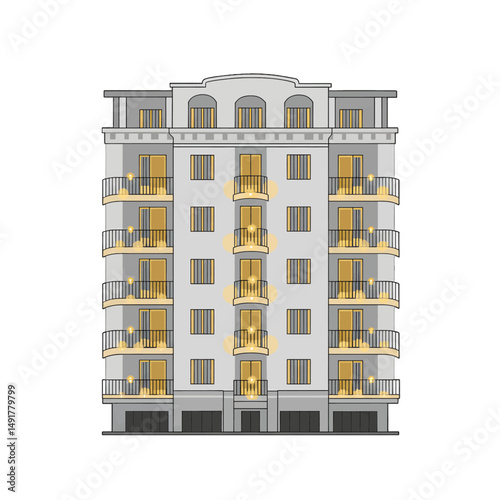 Pixel Art Multistory Apartment Building