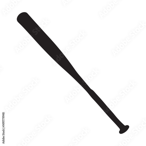Baseball bat icon silhouette vector flat illustration design.
