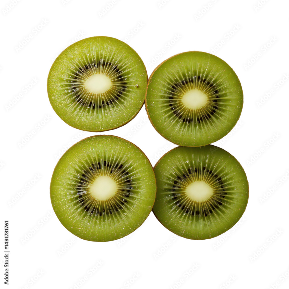 Fototapeta premium Juicy Sliced Kiwis Fresh, Vibrant, and Ready to Eat