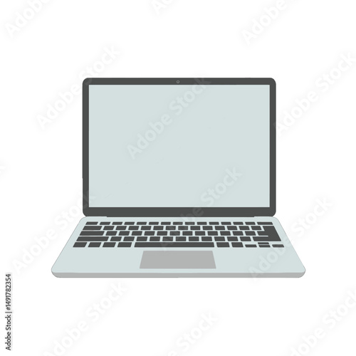 Gray Laptop With Empty Screen