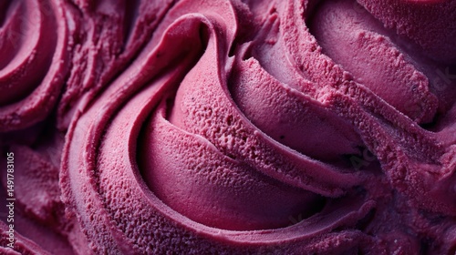 Close-up of swirls of vibrant purple gelato