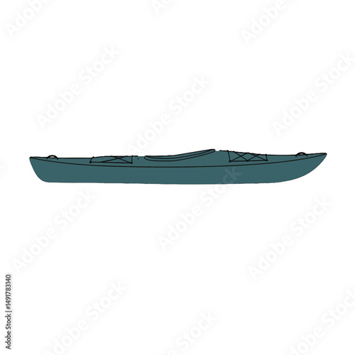 Side View Of Grey Kayak