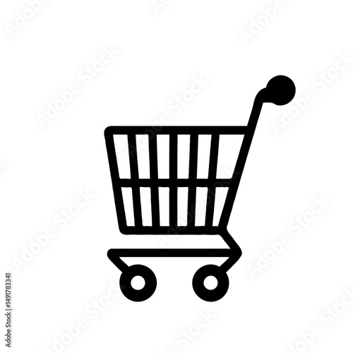 Retail pushcart isolated vector illustration