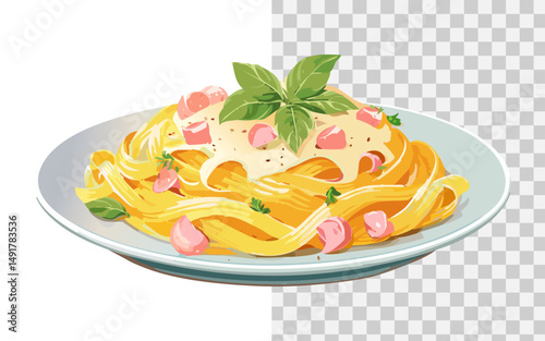 a plate of cheese pasta with leaf topping