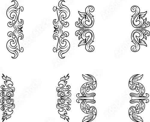 illustration of traditional carving design elements