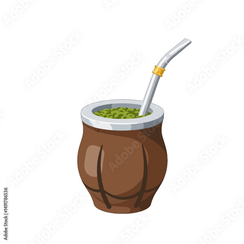 Traditional Yerba Mate Cup With Straw