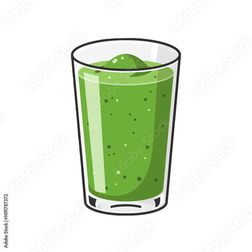 Pixel Art Green Smoothie In Glass