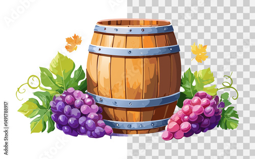 a jug of fresh grapes watercolor vector