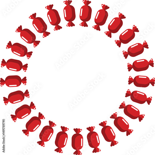 candy, red, clipart, illustration, frame, border, for designers and textures, circle