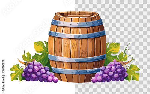 a jug of fresh grapes watercolor vector