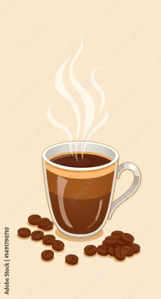 Obraz premium coffee cup cartoon