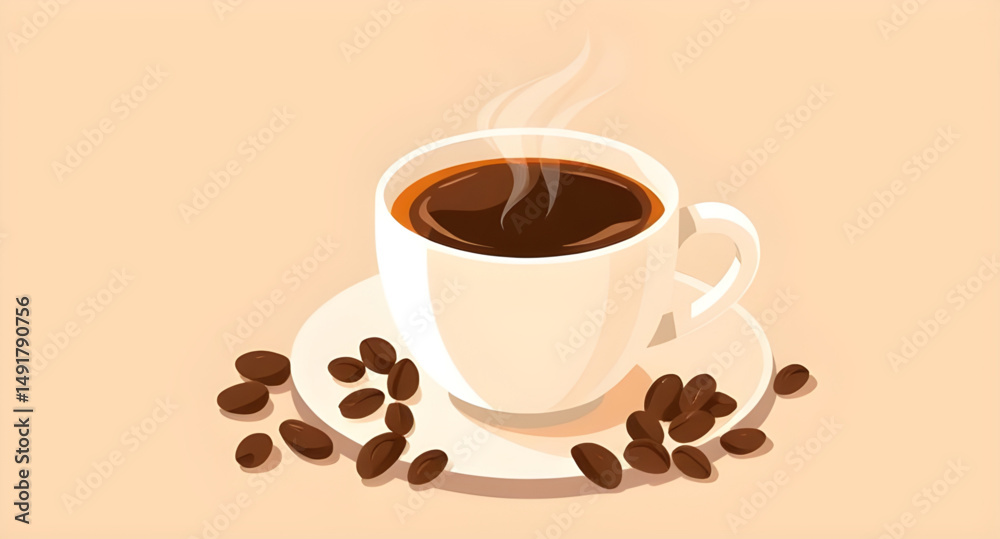 Obraz premium coffee cup cartoon