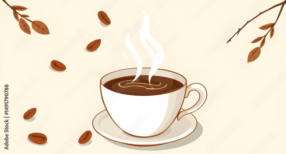 Obraz premium coffee cup cartoon