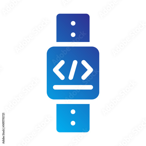 Smartwatch with code symbol for wearable development