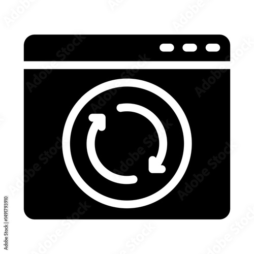 Webpage with refresh arrows representing sync or update