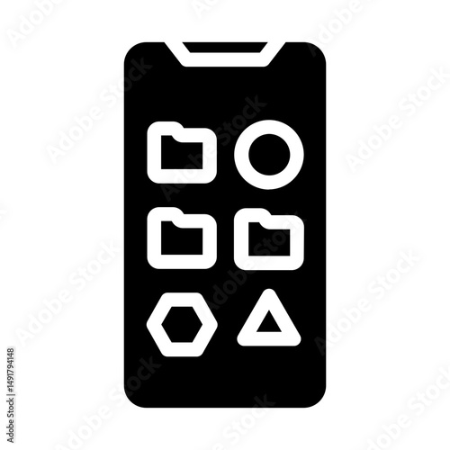 Smartphone interface with app icons