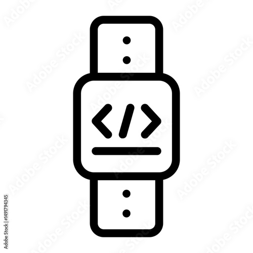Smartwatch with code symbol for wearable development