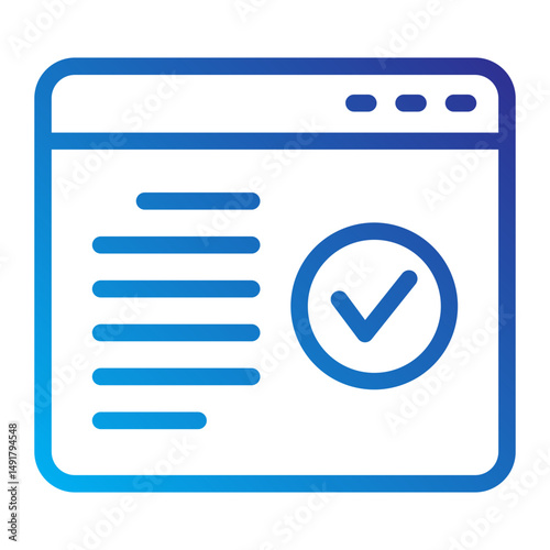 Web dashboard with checkmark for successful operation