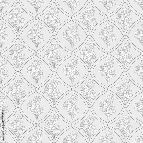 Floral pattern, white isolated background