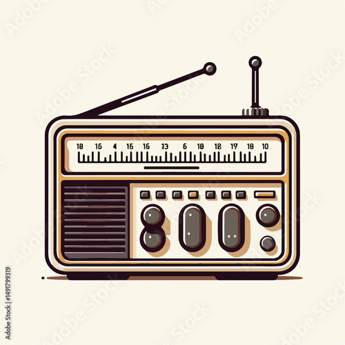 retro radio vector illustration