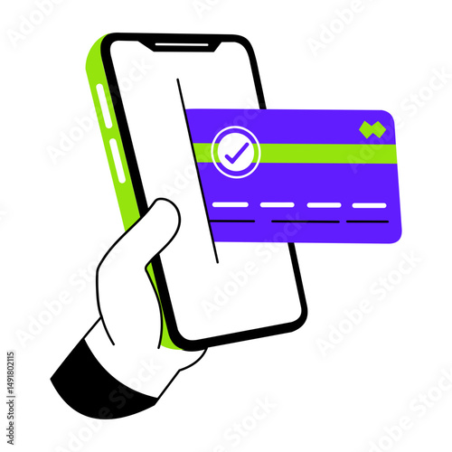 A sketchy style illustration of card payment
