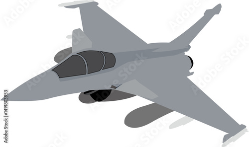 Vector illustration of fighter plane, fighter jet, supersonic aircraft