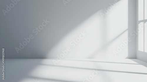 Wallpaper Mural Bright Minimalist Interior with Soft Shadows and White Walls Torontodigital.ca