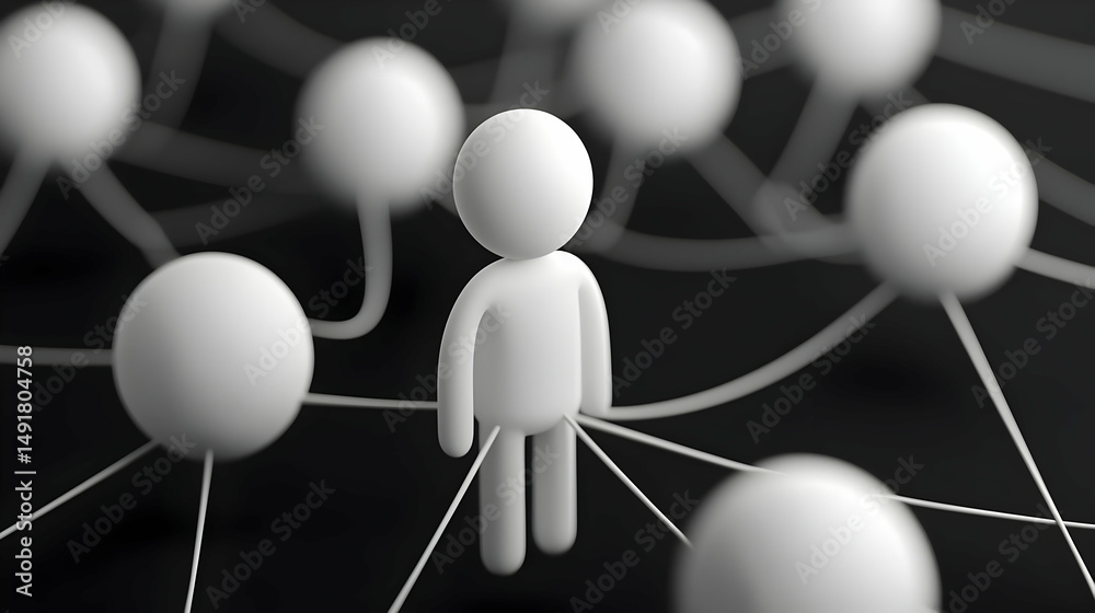 Obraz premium Connections and Networking Concept with Figurative Representations