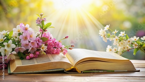 Holy Bible Song of Solomon Open Book Flowers Spring Romance