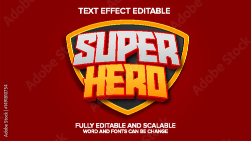 text effect super hero vector editable