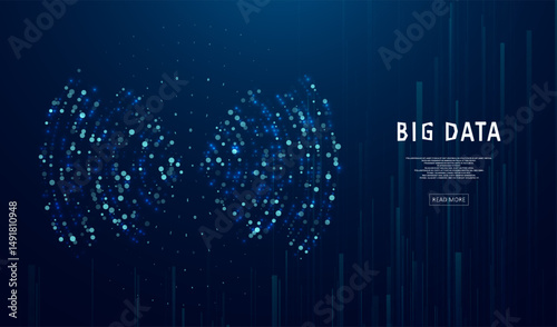 Abstract infographics visualization. Big data code representation. Futuristic network or business analytics. Graphic concept for your design.