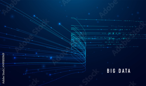 Abstract infographics visualization. Big data code representation. Futuristic network or business analytics. Graphic concept for your design.