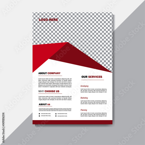 Simple and Clean maroon and White flyer design Template.
