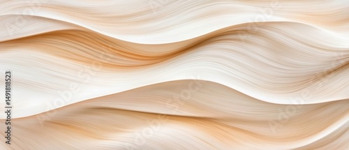 Waves of fine desert sand shift gracefully under the warm light of dusk, forming an abstract design that evokes tranquility and beauty in nature's palette