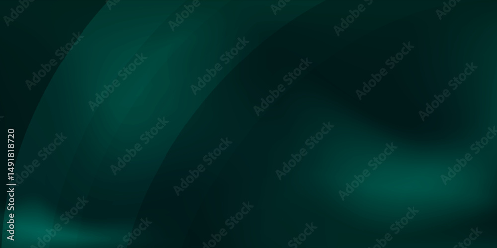 Obraz premium Dark teal green minimal banner calm , Noise intensive Holographic blend blurred smooth transitions tone empty presentation design , futuristic minimal modern luxury premium unique motion elegant page