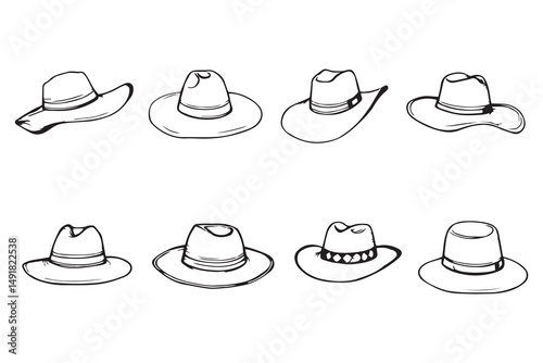 straw hat line art and black color 