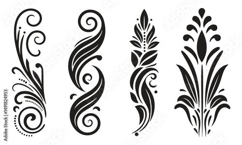 ornament Vintage Decorative Floral Elements, ai generated	
