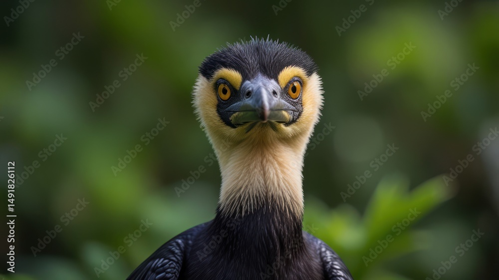Obraz premium Close-up of a bird with yellow markings